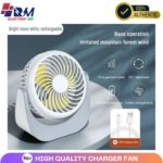 Rechargeable mini table fan with LED light, USB chargeable, Portable and Powerful