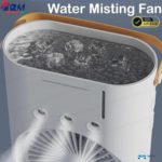 Lightweight air cooler used on a work desk, ideal for personal cooling during summer